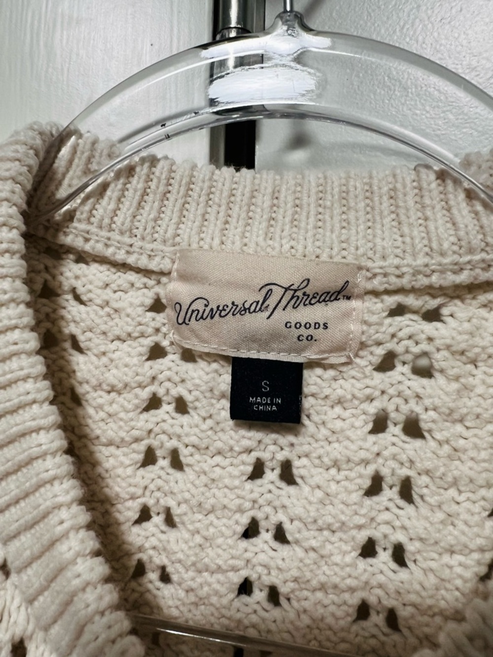 Universal Thread Cream Crochet Knit Sleeveless Top - Picture 2 of 3